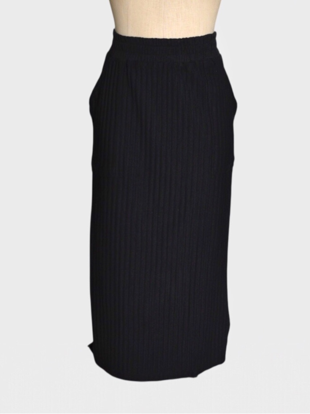DownEast Ribbed Cotton Stretch Pencil Skirt